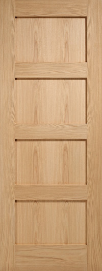 SHAKER 4 Panel FD30 Unfinished Oak Door image