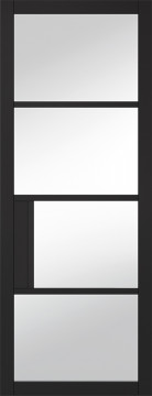 Image of CHELSEA  Clear Glazed, Prime Black Internal Doors