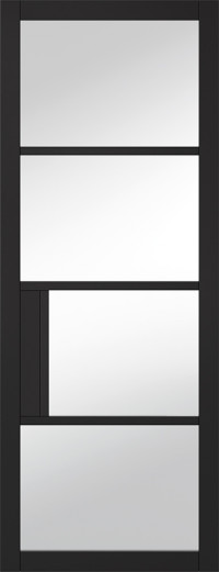 CHELSEA  Clear Glazed, Prime Black Internal Doors image