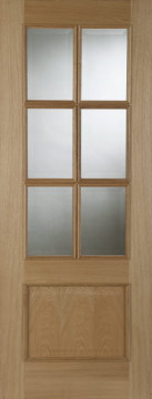 Image of Oak Iris 6 Light Glazed Raised Mouldings