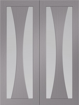 Image of Verona Glazed Light Grey Door Pair