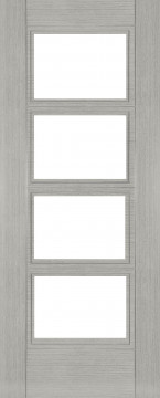 Image of Montreal 4 Glazed Light Grey Ash FD30 Door