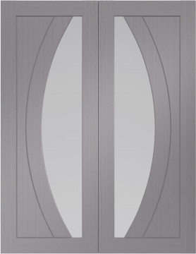 Image of Salerno Glazed Light Grey Door Pair
