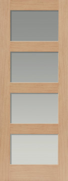 Image of Nevis Shaker Glazed Clear Oak Interior Door