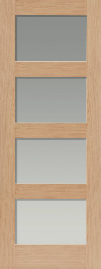 Nevis Shaker Glazed Clear Oak Interior Door image
