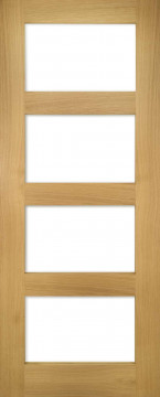 Image of Coventry Shaker 4 Light Clear Glazed Oak Door