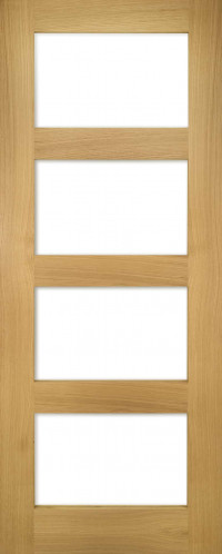 Coventry Shaker 4 Light Clear Glazed Oak Door image