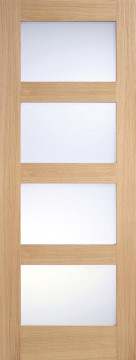 Image of 4 Light Frosted Glass Shaker Oak Door