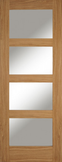 Contemporary 4 Shaker Glazed Oak Door image