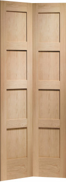 Image of Shaker 4 Bi-Folding Oak Doors