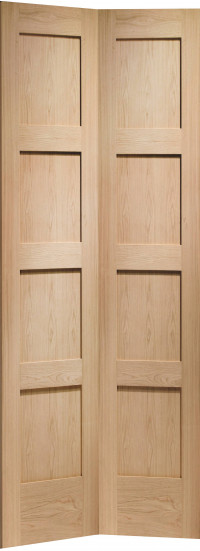 SHAKER 4 Bi-Fold Unfinished Oak Doors image
