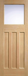  DX 30'S STYLE FROSTED GLAZED OAK Unfinished Interior Door