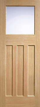 Image of 1930 DX Glazed Frosted Unfinished Oak Interior Door