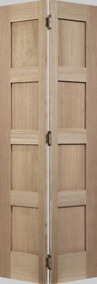 Contemporary 4 Bi-Folding Oak Doors image