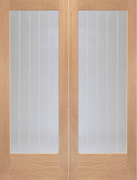 Image of Suffolk Glazed Oak Interior Door Pair