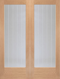 Suffolk Glazed Oak Interior Door Pair image