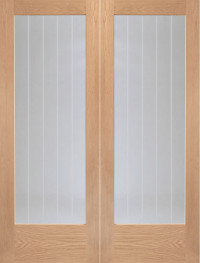 Suffolk Glazed Oak Interior Door Pair image