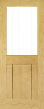 Image of Ely 1 Crown Cut Glazed Oak Door
