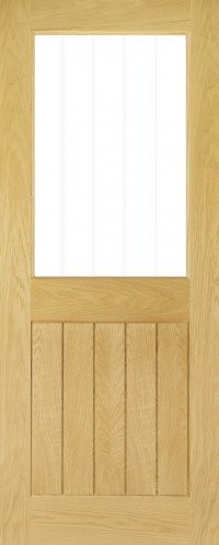 Ely 1 Crown Cut Glazed Oak Door image