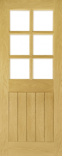 Ely Crown Cut Glazed Oak Door image