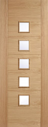 CARINI 5L Glazed Unfinished Oak Interior Door