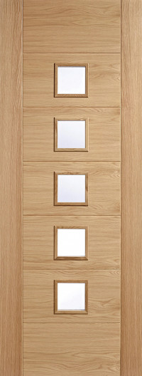 CARINI 5L Glazed Unfinished Oak Interior Door image