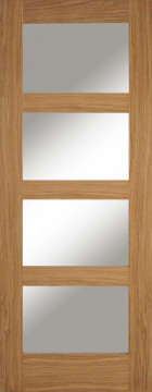 Image of Oak Contemporary 4 Light clear glazed