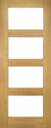Coventry Shaker 4 Clear Glazed Oak Door