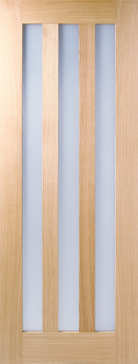 UTAH Frosted GLAZED Pre-finished Oak Interior Door image