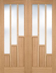 Kansas Clear Glazed Oak Interior Door Pair
