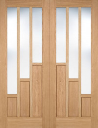 Kansas Clear Glazed Oak Interior Door Pair image