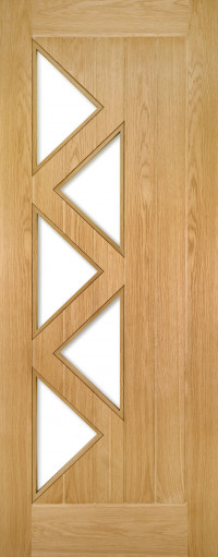 Ely 5 Pane Crown Cut Oak Glazed Door image