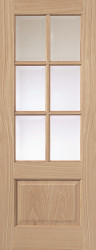 Dove 6 Light Glazed Oak Interior Door