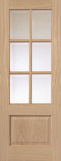 Dove 6 Light Glazed Oak Interior Door image