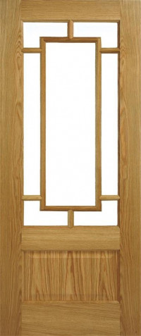 Orient Glazed Oak Interior Door Pair image