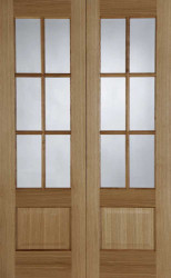 HAMPSTEAD GLAZED REBATED PAIR OAK Pre-finished