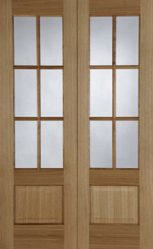 Image of Hampstead Glazed Oak Interior Door Pair