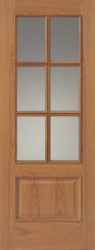 Image of R12 6V RM Glazed Oak Interior Door