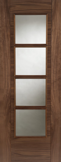 Iseo 4V Glazed Walnut FD30 Door image
