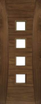 Image of Pamplona 4 Glazed Walnut FD30 Door